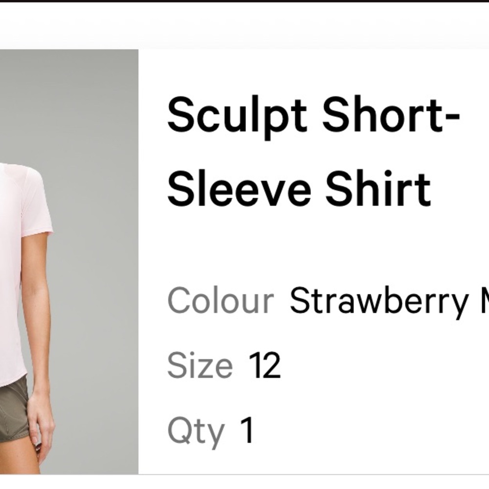 lululemon athletica Sculpt Short-Sleeve Shirt - Strawberry Milkshake